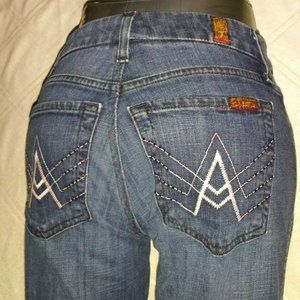 7FAM Size 4/27 "A Pocket" Flare Jeans